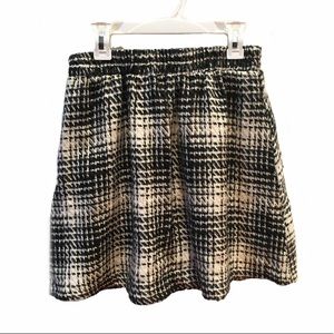 Plaid Houndstooth Knit Skirt